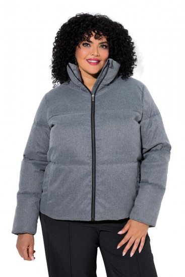Ulla Popken 851854 Casaco acolchoado Cinzento mesclado - Jaquetas - Casacos plus size para mulher