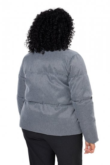 Ulla Popken 851854 Casaco acolchoado Cinzento mesclado - Jaquetas - Casacos plus size para mulher