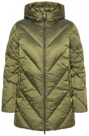 Ulla Popken 852023 Sobretudo acolchoado Verde azeitona - Casacos - Casacos de Mulher em Tamanhos Grandes