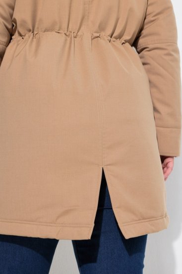 Ulla Popken 852028 Parka Bege - Casacos - Casacos de Mulher em Tamanhos Grandes
