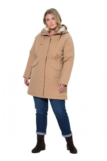 Ulla Popken 852028 Parka Bege - Casacos - Casacos de Mulher em Tamanhos Grandes