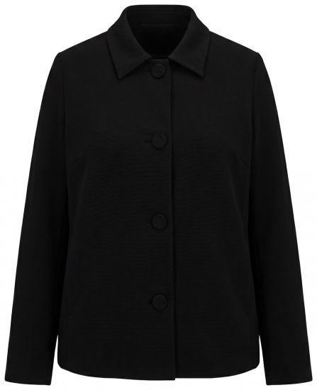 Ulla Popken 852167 Blazer com gola de camisa Preto - Blazers e Coletes - Blazers em Tamanhos Grandes