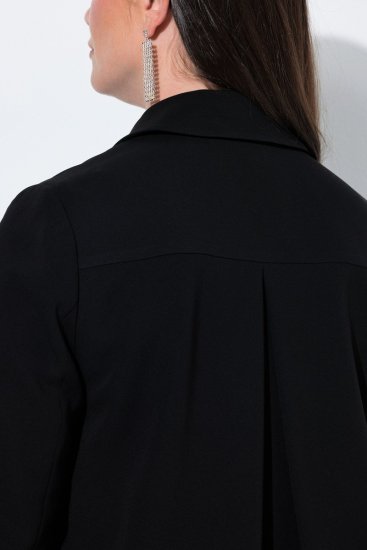 Ulla Popken 852167 Blazer com gola de camisa Preto - Blazers e Coletes - Blazers em Tamanhos Grandes