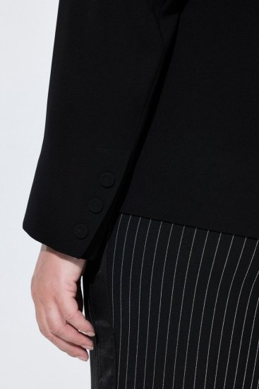 Ulla Popken 852167 Blazer com gola de camisa Preto - Blazers e Coletes - Blazers em Tamanhos Grandes