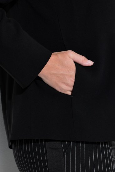 Ulla Popken 852167 Blazer com gola de camisa Preto - Blazers e Coletes - Blazers em Tamanhos Grandes