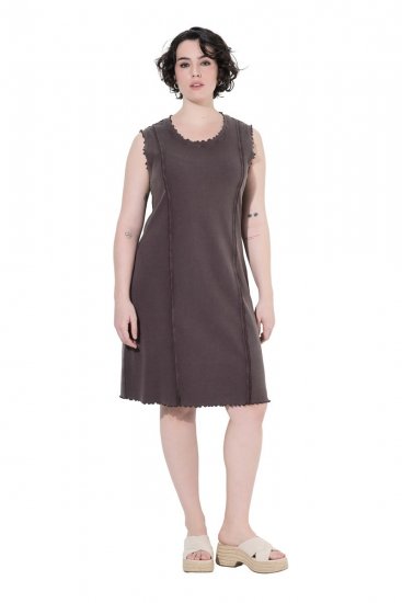 Ulla Popken 852190 Vestido de jersey Castanho mogno - Vestidos de verão - Vestidos de verão plus size
