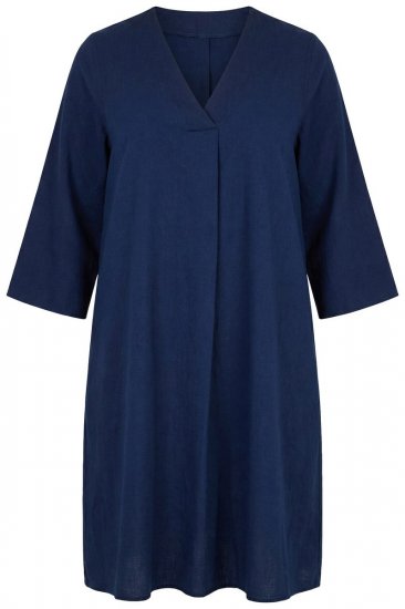 Ulla Popken 852191 Vestido de ganga com bolsos Azul ganga - Vestidos - Vestidos para todos os tamanhos