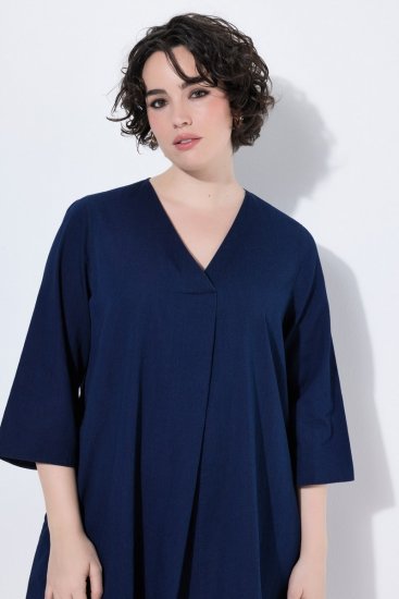 Ulla Popken 852191 Vestido de ganga com bolsos Azul ganga - Vestidos - Vestidos para todos os tamanhos