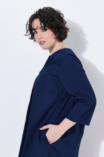 Ulla Popken 852191 Vestido de ganga com bolsos Azul ganga - Vestidos - Vestidos para todos os tamanhos