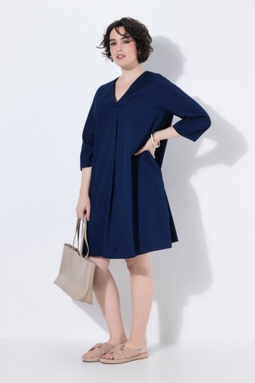 Ulla Popken 852191 Vestido de ganga com bolsos Azul ganga - Vestidos - Vestidos para todos os tamanhos