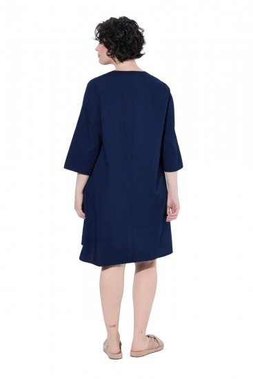 Ulla Popken 852191 Vestido de ganga com bolsos Azul ganga - Vestidos - Vestidos para todos os tamanhos