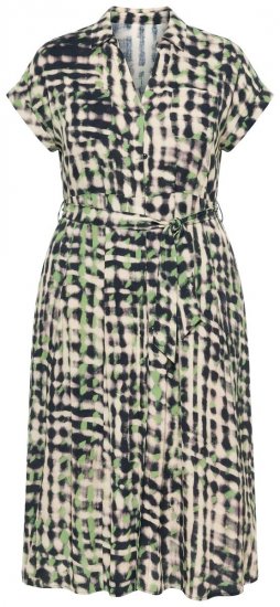 Ulla Popken 852257 Vestido comprido estampado Taupe - Vestidos maxi - Vestidos maxi plus size para mulher