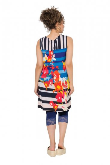 Ulla Popken 852308 Vestido de jersey às riscas Azul-marinho - Vestidos em jersey - 