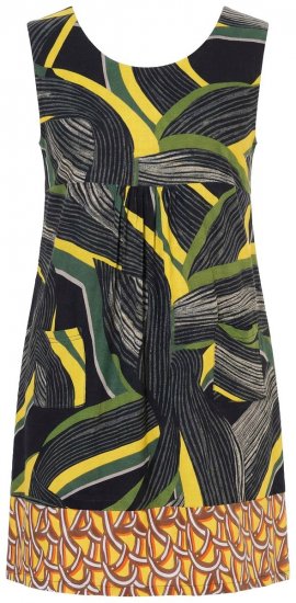 Ulla Popken 852329 Vestido de jersey às riscas Verde azeitona - Vestidos em jersey - 