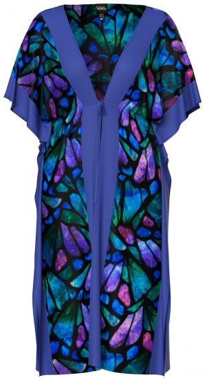 Ulla Popken 852333 Vestido estampado com cordão Lilás - Cafetãs - 