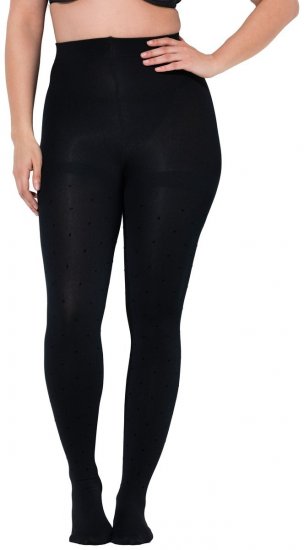 Ulla Popken 852349 Collants às bolinhas Preto - Collants & meias - 