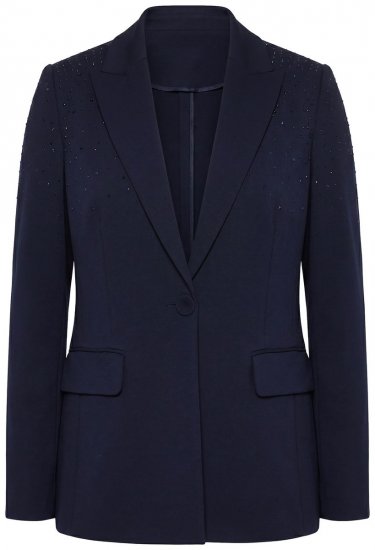 Ulla Popken 852498 Blazer com strass Azul-marinho - Blazers e Coletes - Blazers em Tamanhos Grandes