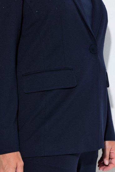 Ulla Popken 852498 Blazer com strass Azul-marinho - Blazers e Coletes - Blazers em Tamanhos Grandes