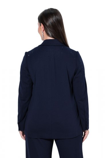 Ulla Popken 852498 Blazer com strass Azul-marinho - Blazers e Coletes - Blazers em Tamanhos Grandes
