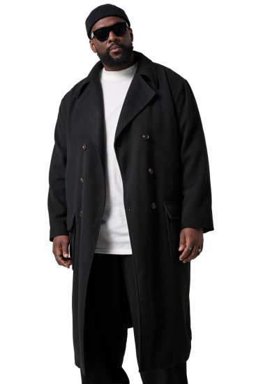 STHUGE 852519 Clássico Sobretudo de lã Preto - Casacos - Casacos Homem Tamanhos Grandes