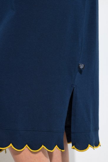 Ulla Popken 852526 Camisa de noite com gola de camisa Azul-marinho - Camisas de noite - 