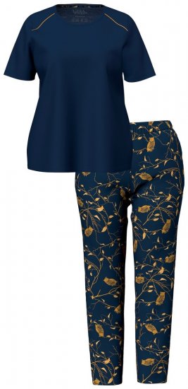 Ulla Popken 852577 Pijama com padrão Azul-marinho - Pijamas/Loungewear - 