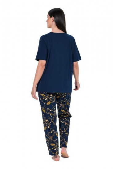 Ulla Popken 852577 Pijama com padrão Azul-marinho - Pijamas/Loungewear - 