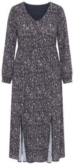 Ulla Popken 852606 Vestido comprido estampado Preto - Vestidos maxi - Vestidos maxi plus size para mulher