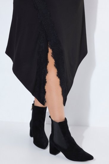 Ulla Popken 852636 Vestido traçado Preto - Vestidos em jersey - 