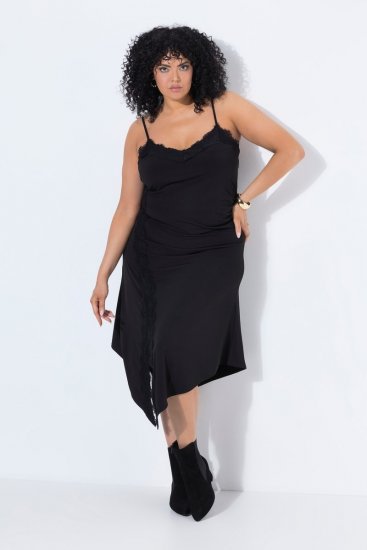 Ulla Popken 852636 Vestido traçado Preto - Vestidos em jersey - 