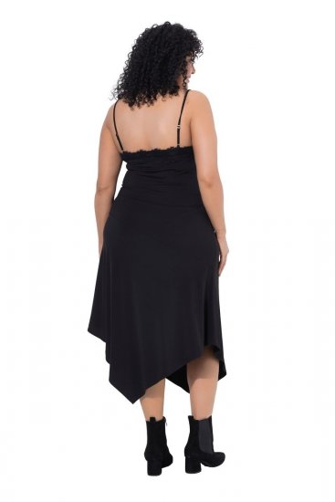 Ulla Popken 852636 Vestido traçado Preto - Vestidos em jersey - 