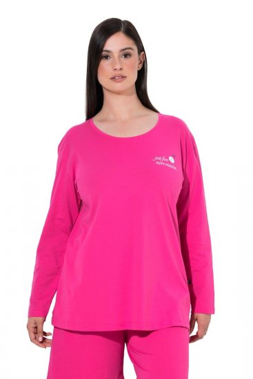 Ulla Popken 852747 Parte de cima de pijama de manga comprida Rosa - Pijamas/Loungewear - 