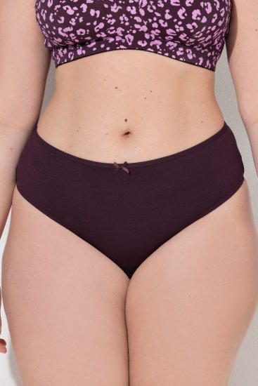 Ulla Popken 852758 Tangas com padrão pack de 5 Ameixa - Cuecas - 