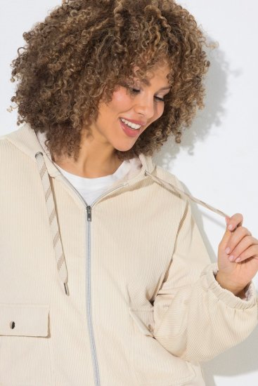 Ulla Popken 852802 Casaco de bombazina Branco sujo - Jaquetas - Casacos plus size para mulher