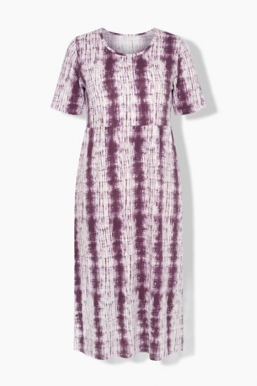 Ulla Popken 852854 Vestido midi às riscas Castanho - Vestidos midi - Vestidos Midi Tamanhos Grandes