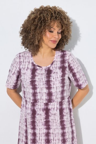 Ulla Popken 852854 Vestido midi às riscas Castanho - Vestidos midi - Vestidos Midi Tamanhos Grandes
