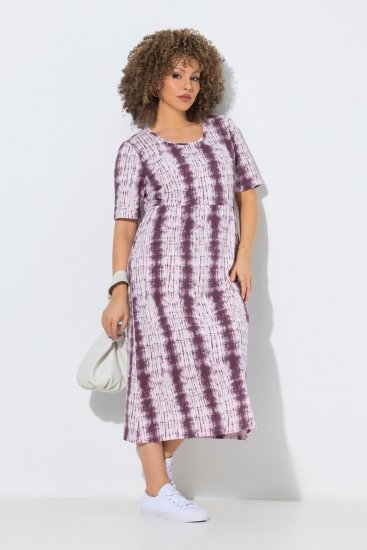 Ulla Popken 852854 Vestido midi às riscas Castanho - Vestidos midi - Vestidos Midi Tamanhos Grandes