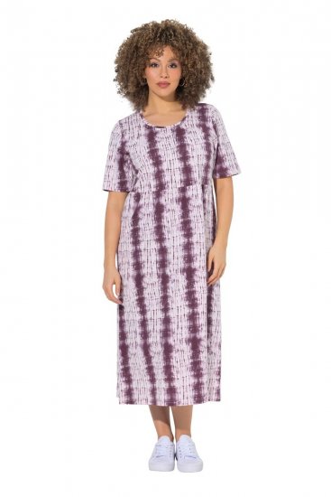 Ulla Popken 852854 Vestido midi às riscas Castanho - Vestidos midi - Vestidos Midi Tamanhos Grandes
