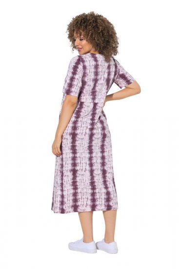 Ulla Popken 852854 Vestido midi às riscas Castanho - Vestidos midi - Vestidos Midi Tamanhos Grandes