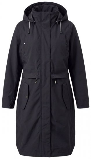 Ulla Popken 852901 Sobretudo técnico Preto - Casacos - Casacos de Mulher em Tamanhos Grandes