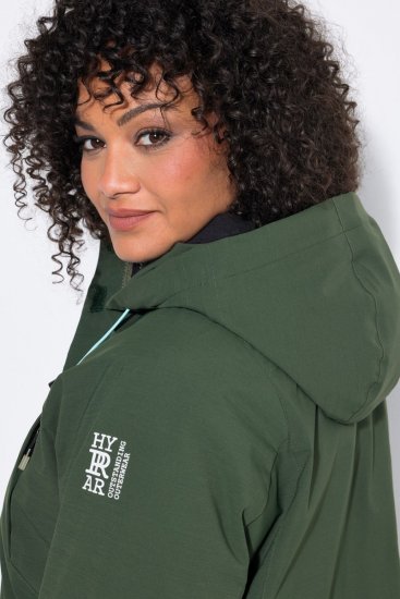 Ulla Popken 852901 Sobretudo técnico Verde azeitona - Casacos - Casacos de Mulher em Tamanhos Grandes