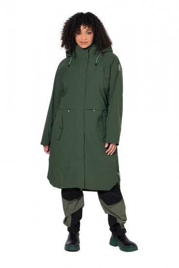 Ulla Popken 852901 Sobretudo técnico Verde azeitona - Casacos - Casacos de Mulher em Tamanhos Grandes