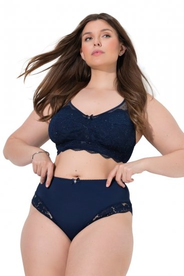 Ulla Popken 852930 Cuecas com renda Azul-marinho - Cuecas - 