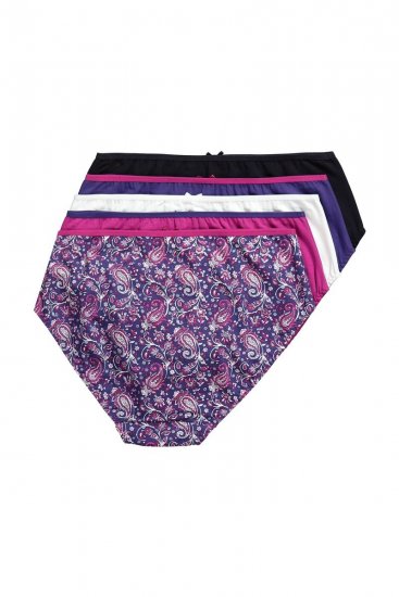 Ulla Popken 852935 Cuecas com flores pack de 5 Azul real - Cuecas - 
