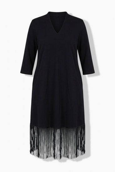Ulla Popken 852937 Vestido de jersey Preto - Vestidos em jersey - 