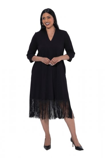 Ulla Popken 852937 Vestido de jersey Preto - Vestidos em jersey - 