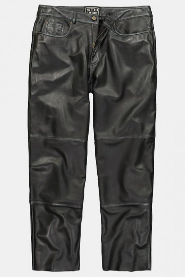 JP1880 853066 Calças de pele com bolsos traseiros grandes Preto - Calças de couro para homem em tamanhos grandes - Calças de Couro Tamanhos Grandes