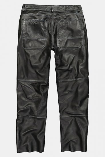 JP1880 853066 Calças de pele com bolsos traseiros grandes Preto - Calças de couro para homem em tamanhos grandes - Calças de Couro Tamanhos Grandes
