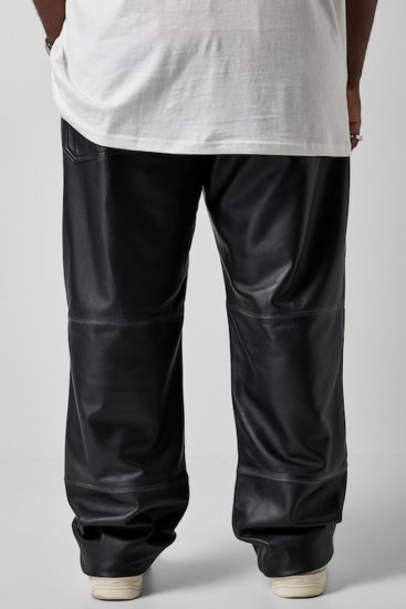 JP1880 853066 Calças de pele com bolsos traseiros grandes Preto - Calças de couro para homem em tamanhos grandes - Calças de Couro Tamanhos Grandes