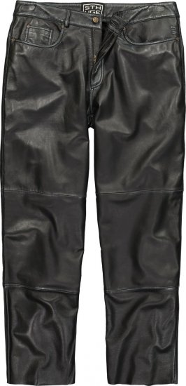 JP1880 853066 Calças de pele com bolsos traseiros grandes Preto - Calças de couro para homem em tamanhos grandes - Calças de Couro Tamanhos Grandes